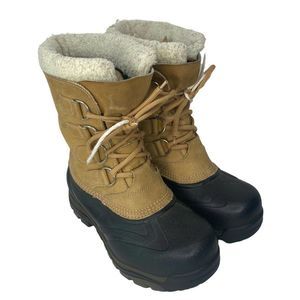 Sorel Caribou Boots Women's 7 Waterproof Winter Snow Boots Tan Black Insulated